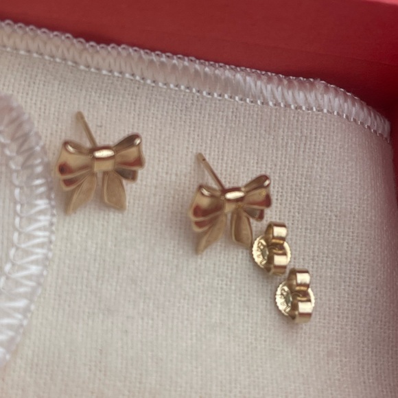 James Avery 14k yellow Gold Bow Back-Post Stud Earrings - Picture 3 of 15